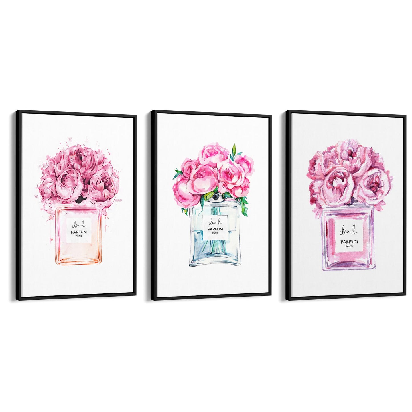 Set of Perfume Bottle Fashion Bedroom Wall Art #6 - The Affordable Art Company