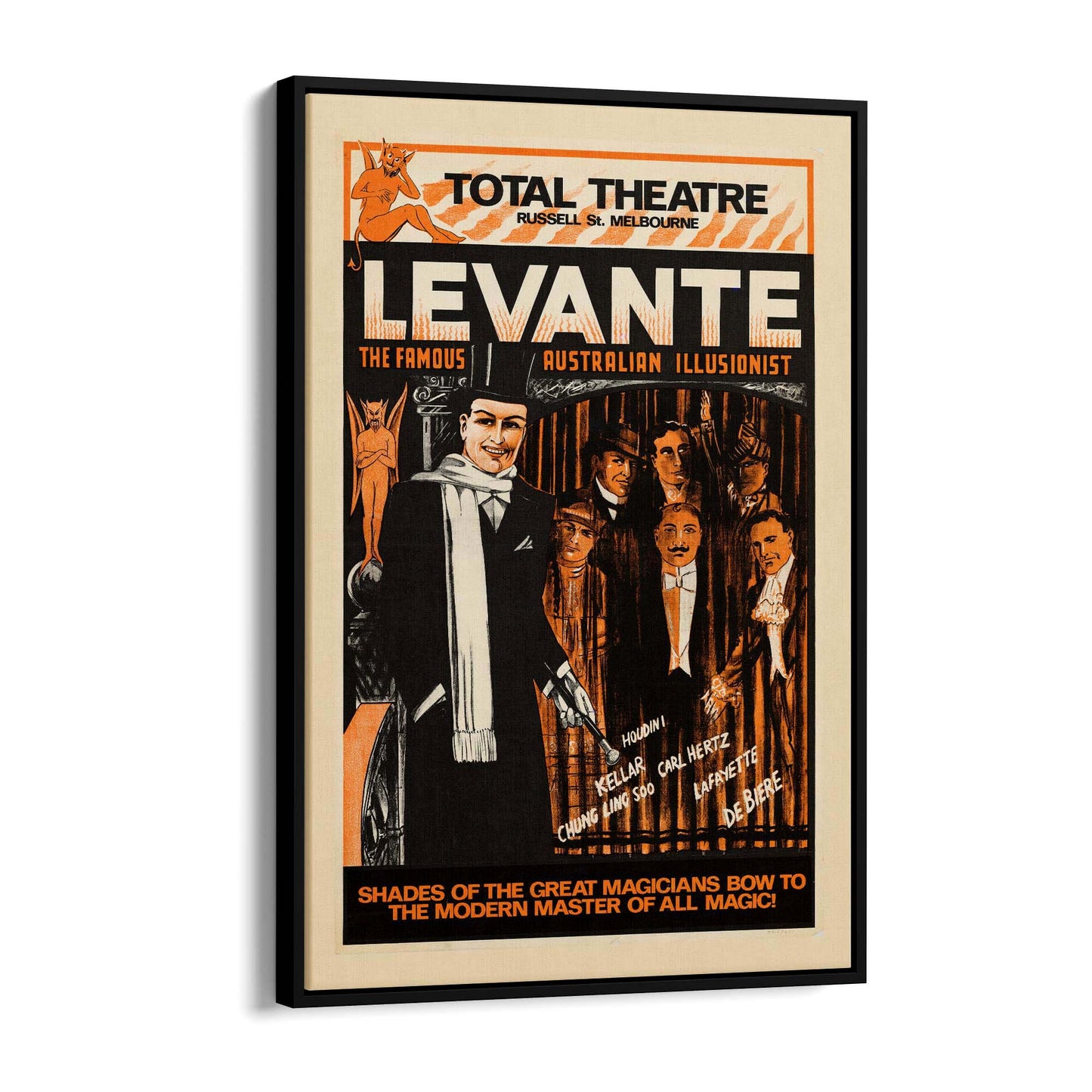 Levante Magician Melbourne Vintage Advert Wall Art - The Affordable Art Company