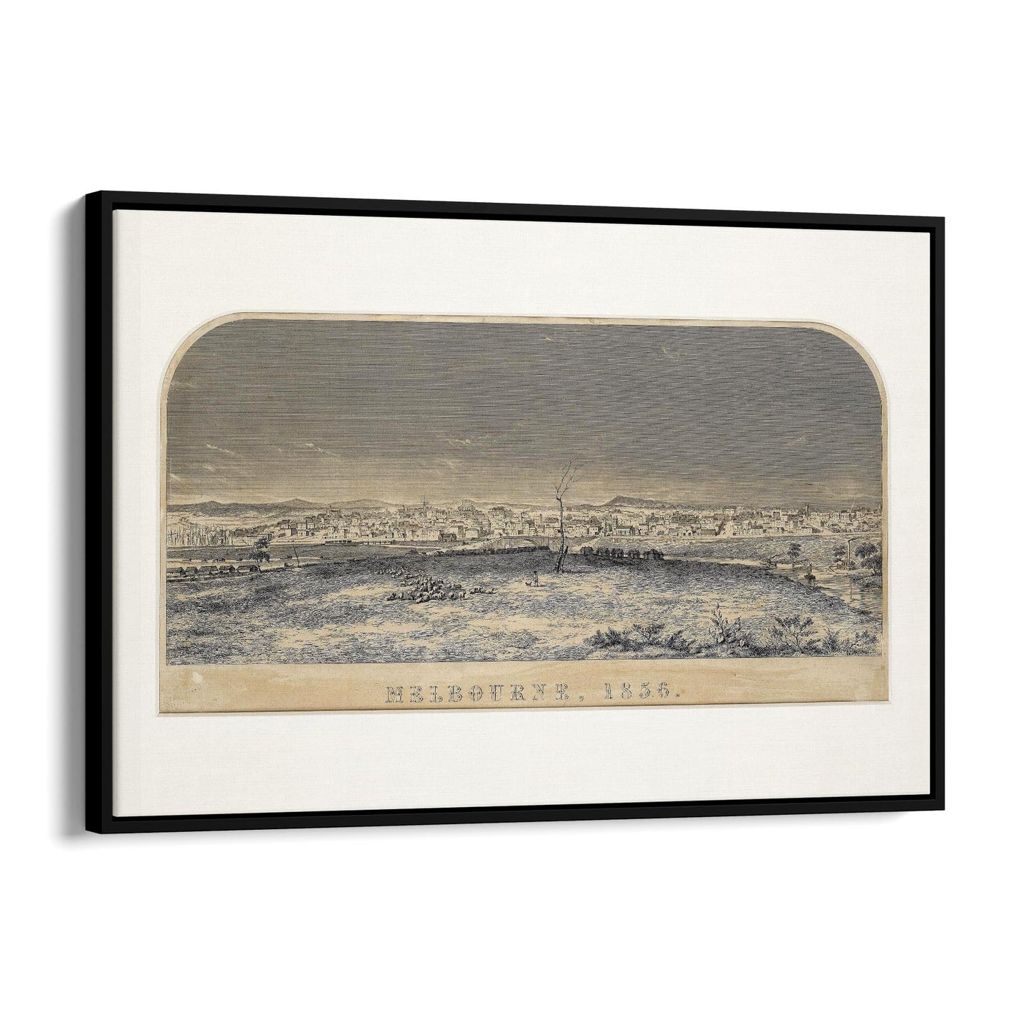 Melbourne Town (1856) Vintage Victoria Wall Art - The Affordable Art Company