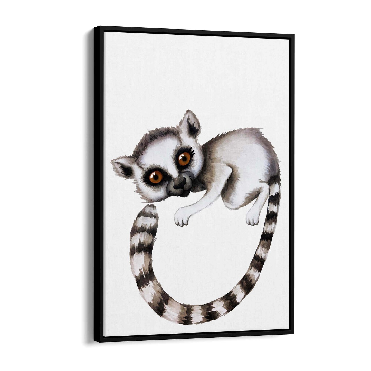 Cartoon Lemur Cute Nursery Baby Animal Wall Art - The Affordable Art Company