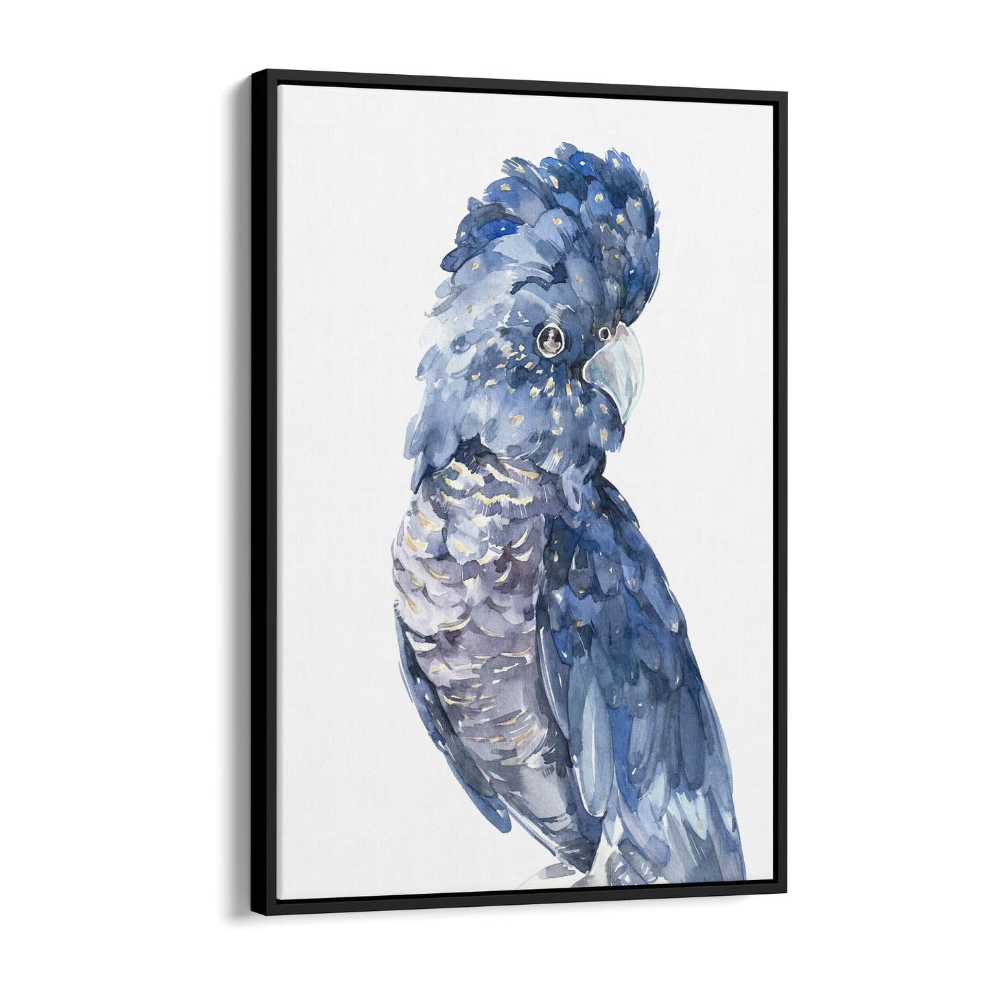 Blue Cockatoo Watercolour Painting Bird Wall Art #1 - The Affordable Art Company