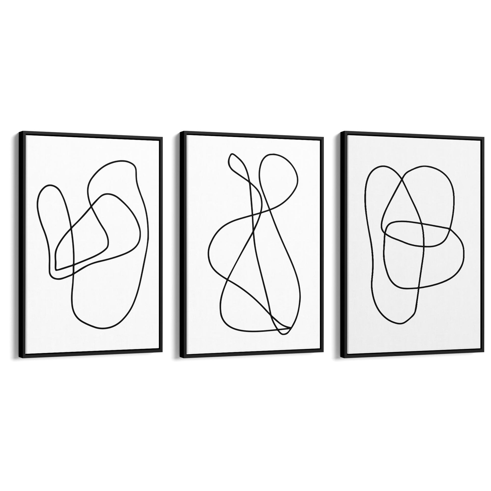 Set of Abstract Line Drawing Minimal Shape Wall Art #3 - The Affordable Art Company