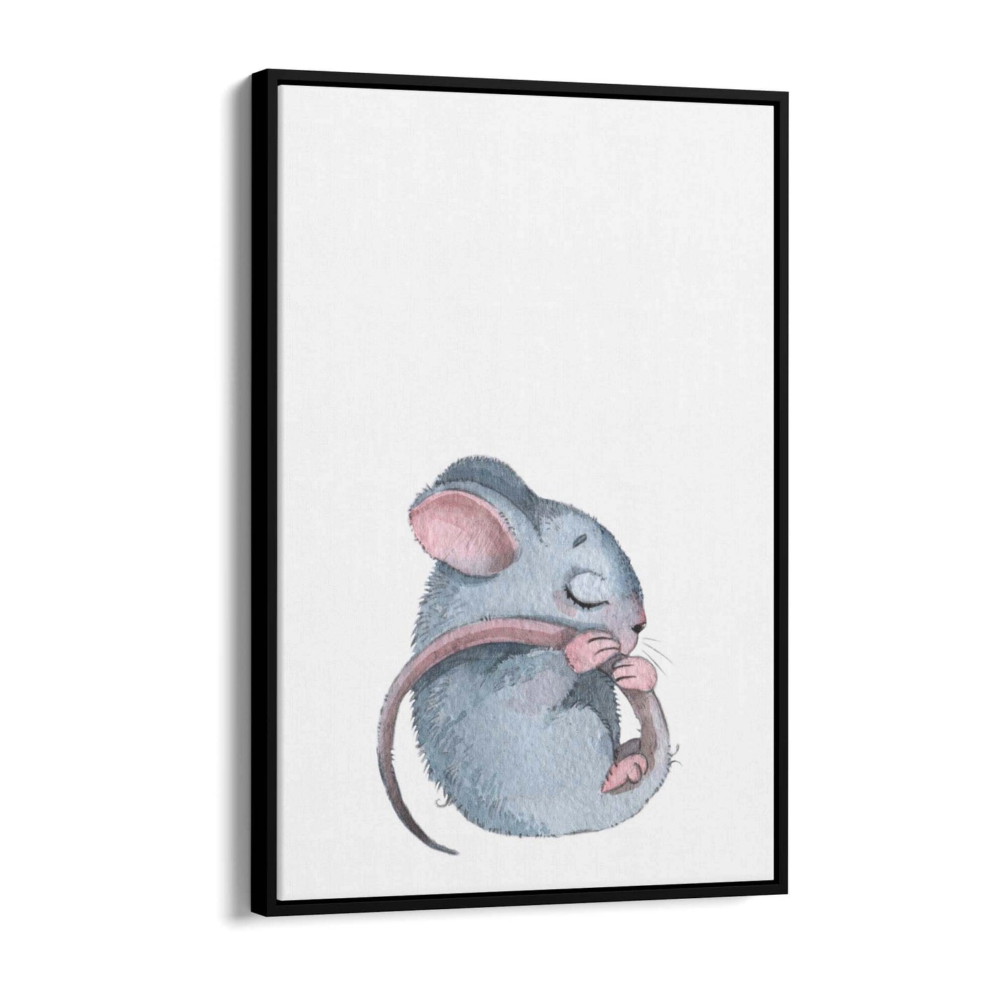 Sleeping Mouse Cartoon Animal Nursery Wall Art #1 - The Affordable Art Company