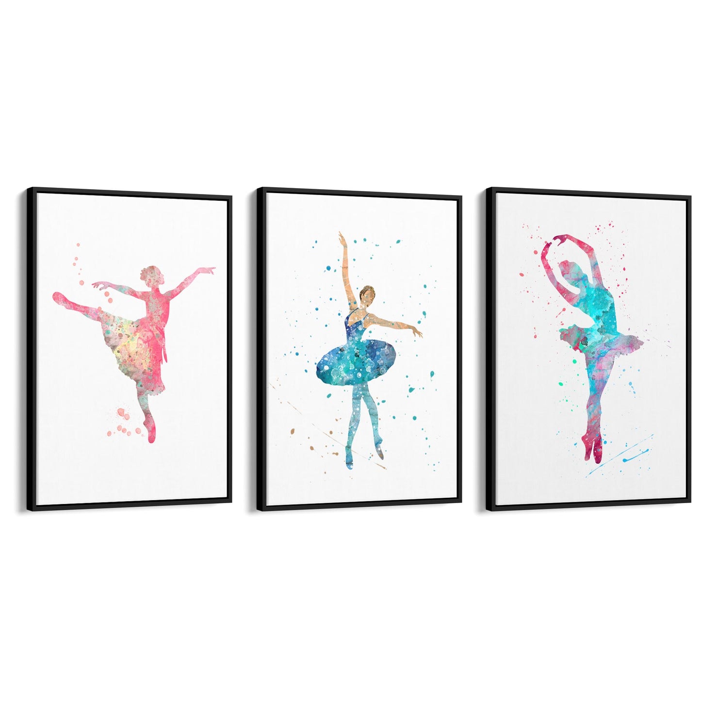 Set of Ballerina Girls Bedroom Ballet Wall Art - The Affordable Art Company