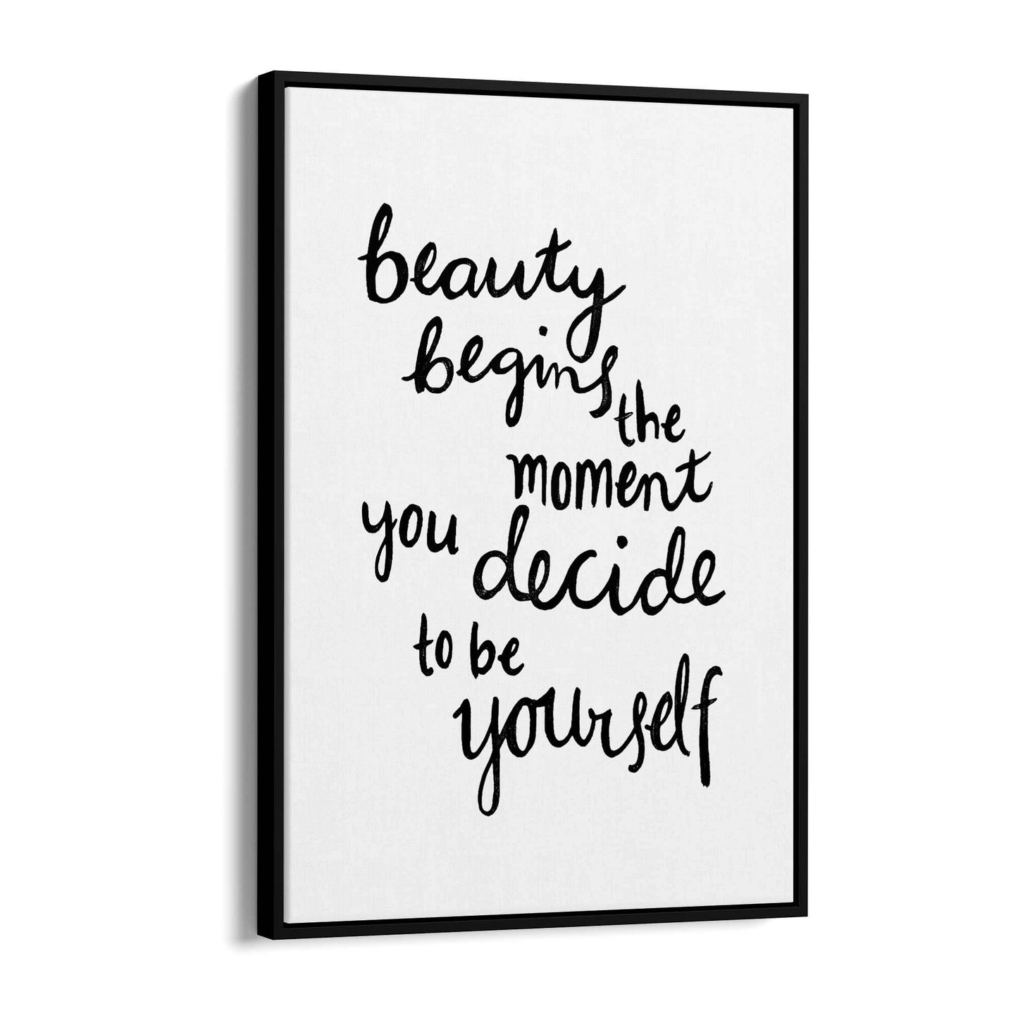 "Beauty Begins..." Bedroon Fashion Quote Wall Art - The Affordable Art Company