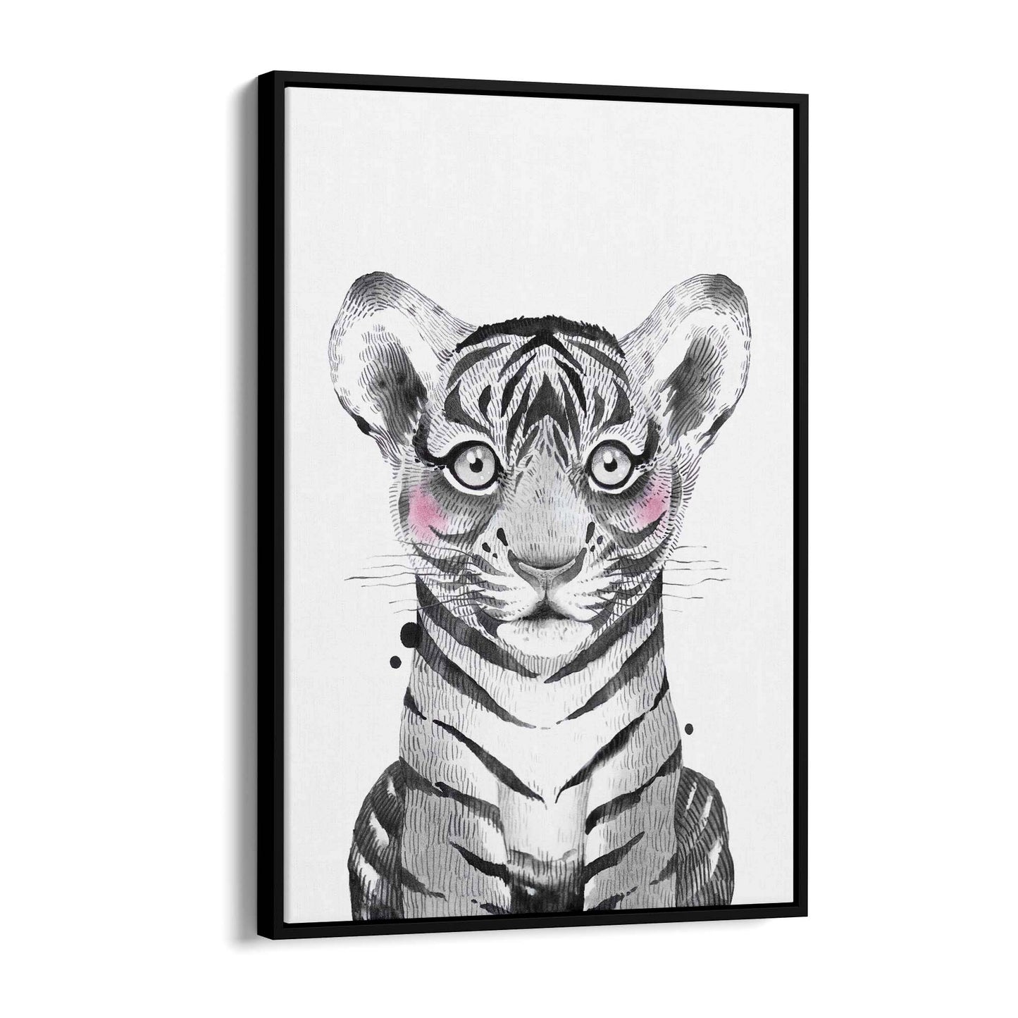 Cute Blushing Baby Tiger Nursery Animal Wall Art - The Affordable Art Company