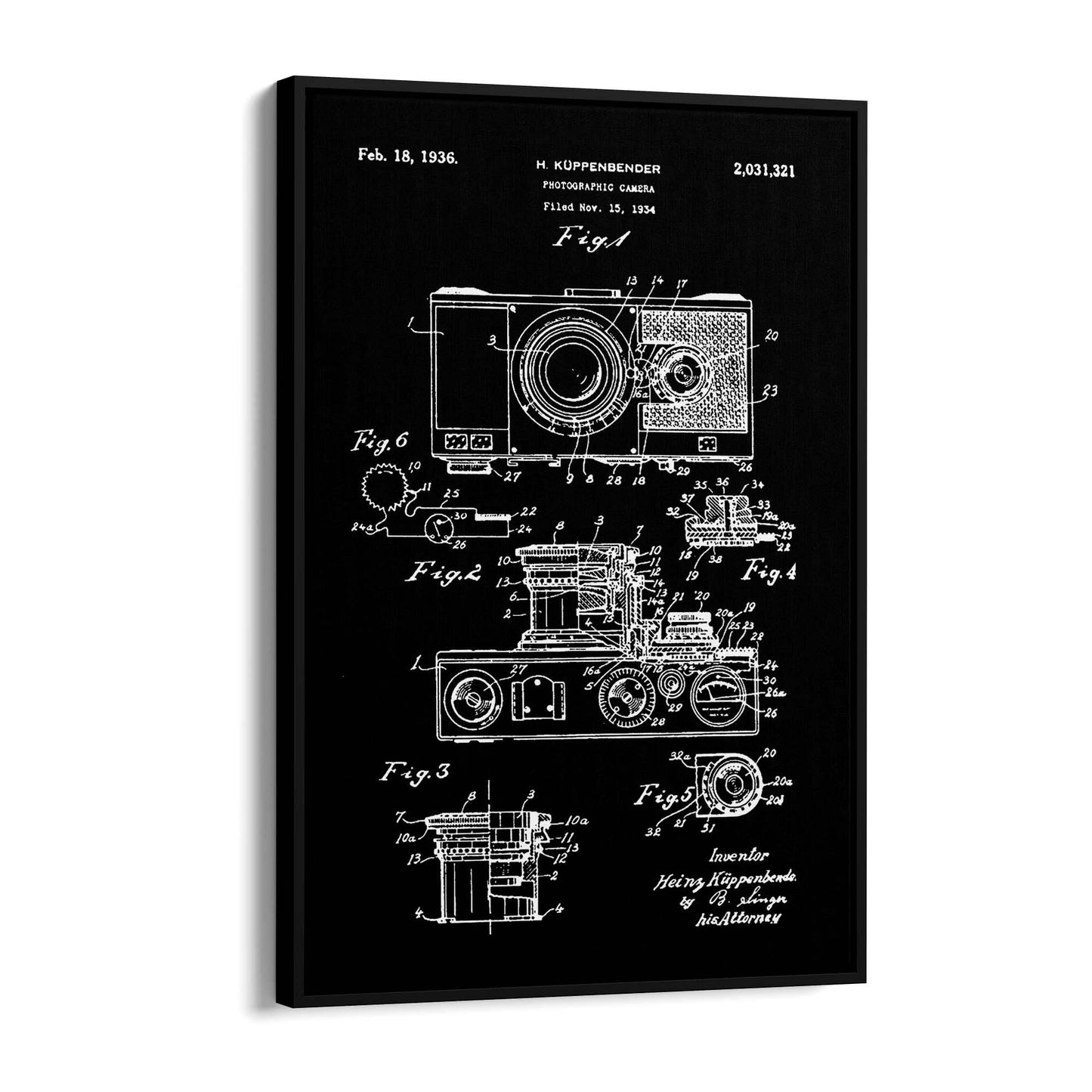 Vintage Camera Patent Photographer Wall Art #1 - The Affordable Art Company