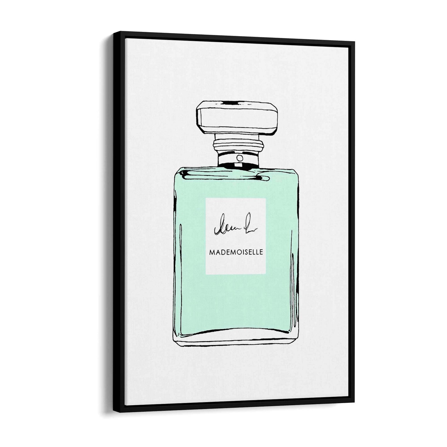 Green Minimal Perfume Bottle Fashion Wall Art - The Affordable Art Company