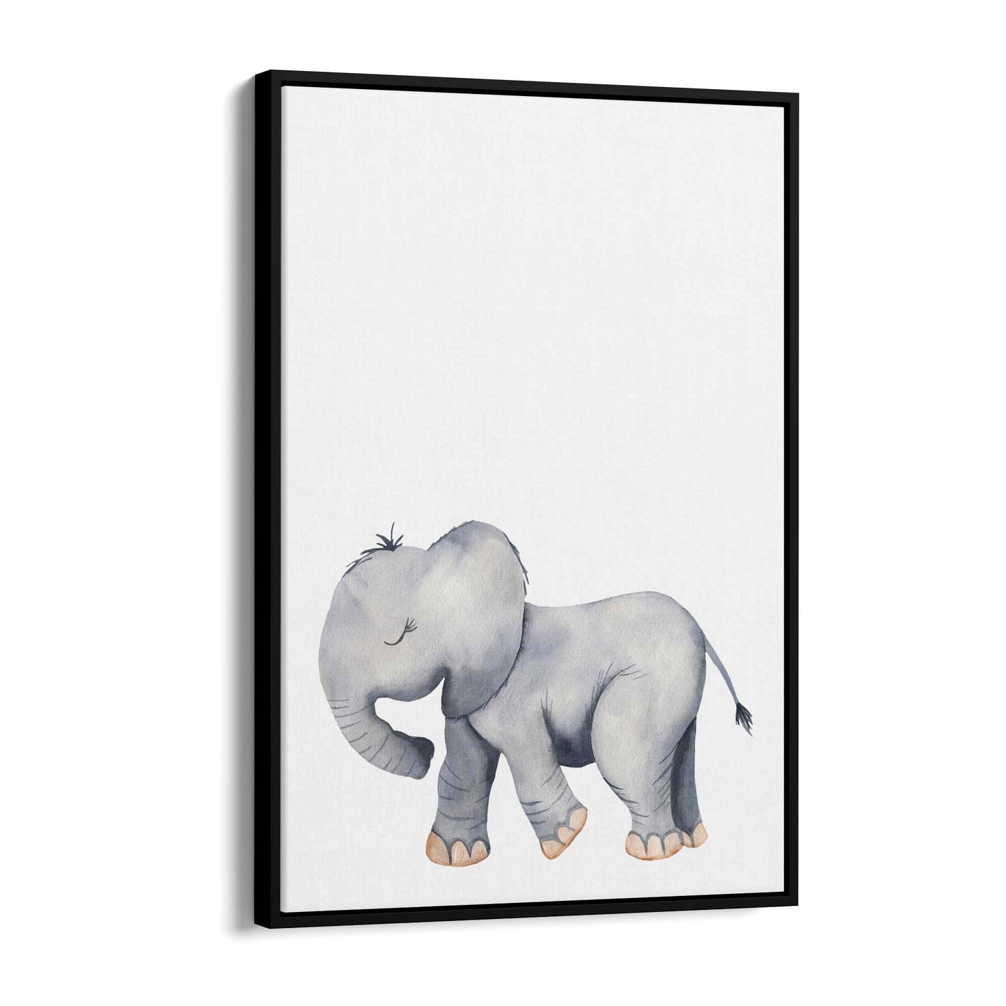 Cartoon Elephant Cute Nursery Baby Animal Wall Art #2 - The Affordable Art Company