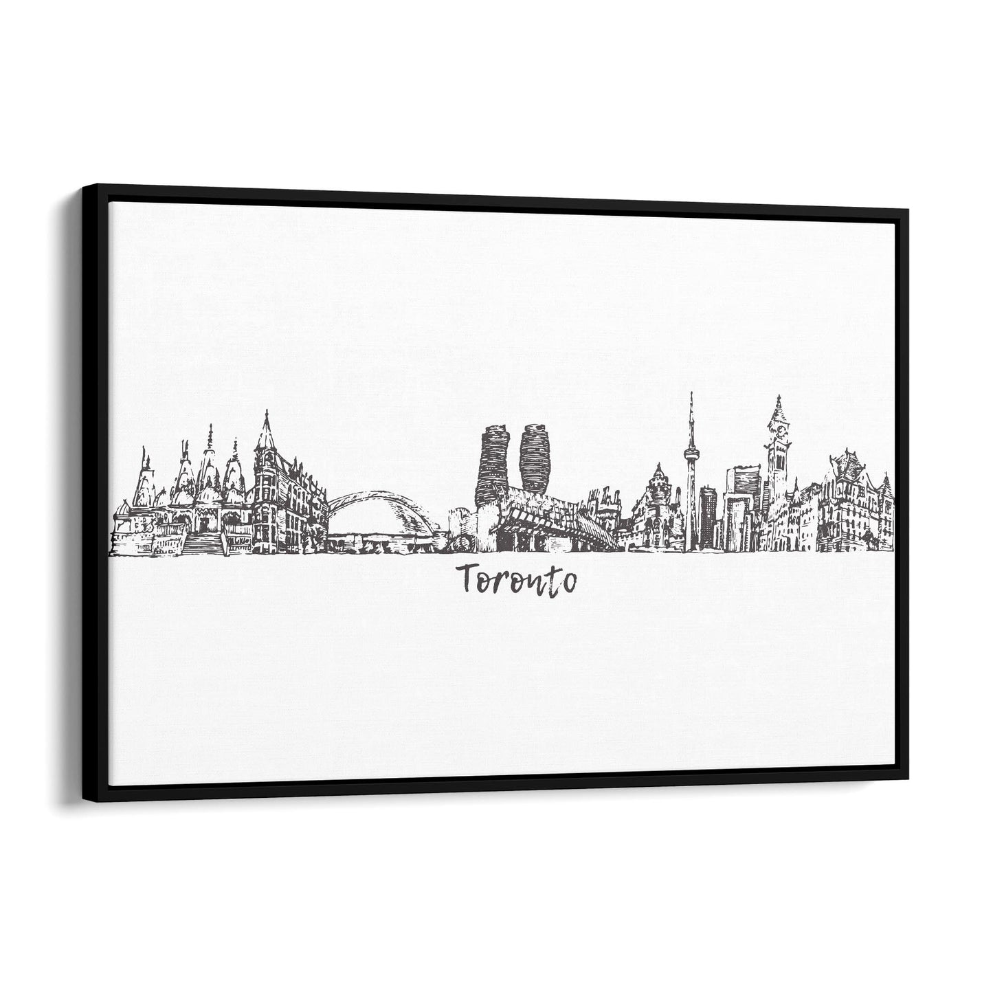 Toronto Canada Skyline Cityscape Drawing Wall Art - The Affordable Art Company