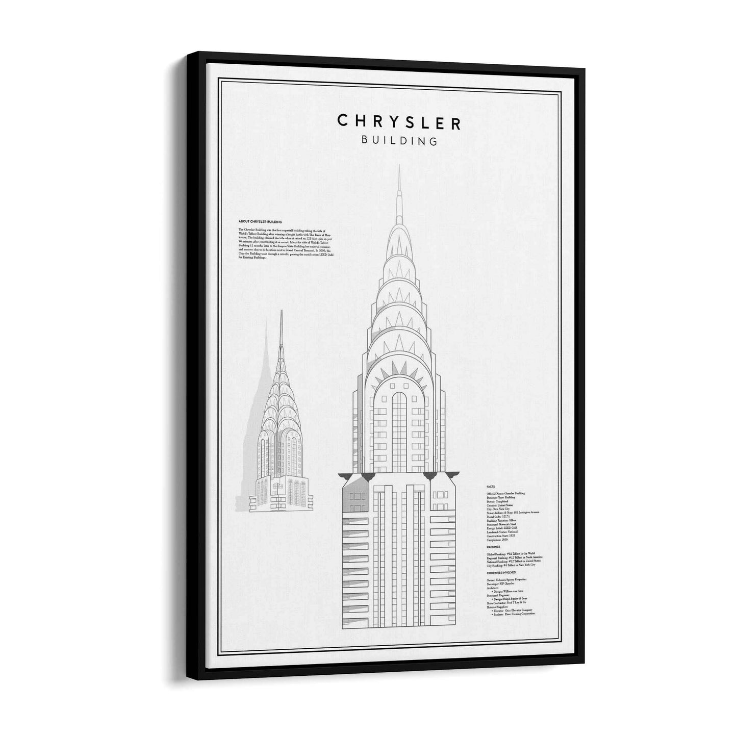 Chrysler Building Minimal New York Wall Art - The Affordable Art Company