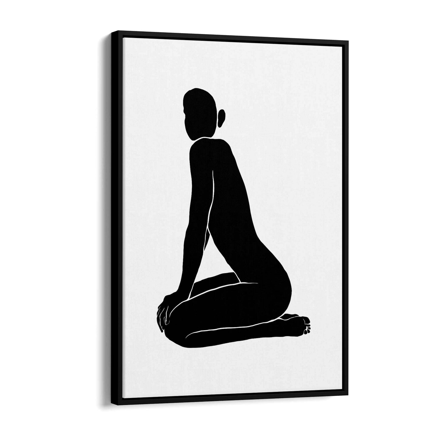 Nude Female Silhouette Retro Minimal Wall Art - The Affordable Art Company