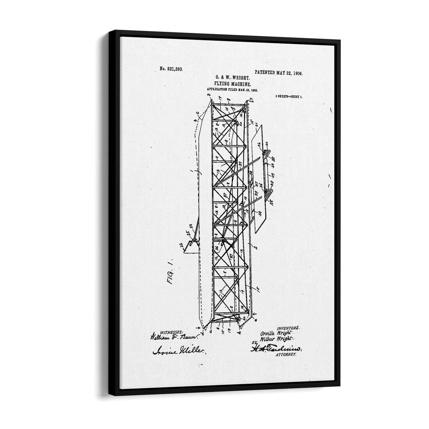 Airplane Patent Vintage Minimal Man Cave Wall Art #9 - The Affordable Art Company