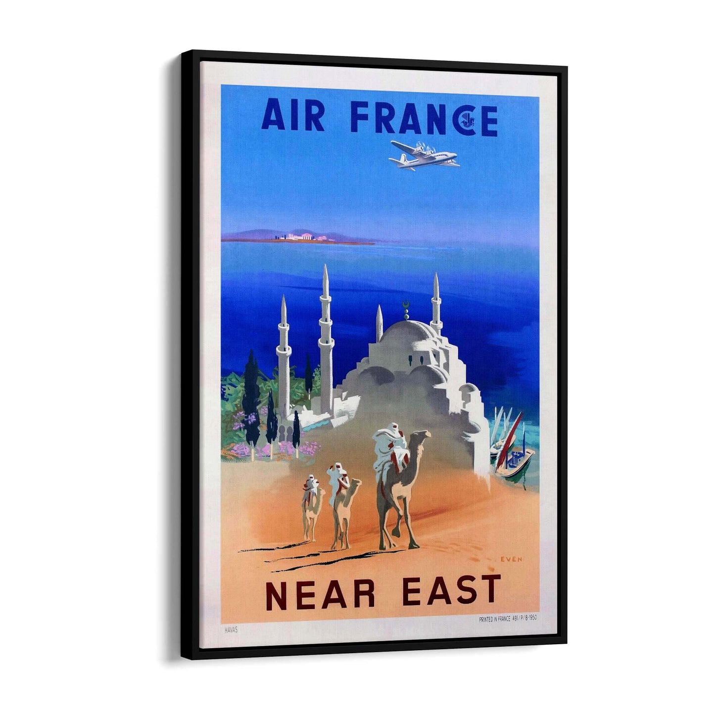 Air France to Egypt Vintage Travel Advert Wall Art - The Affordable Art Company