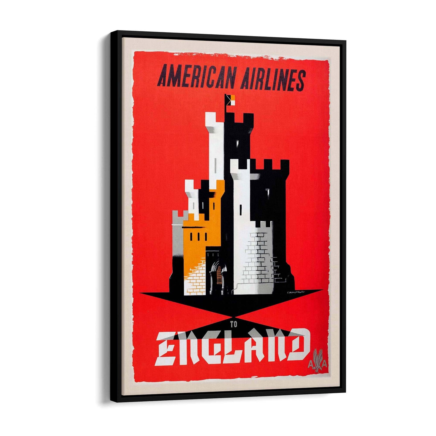 American Airlines - England Vintage Travel Wall Art - The Affordable Art Company