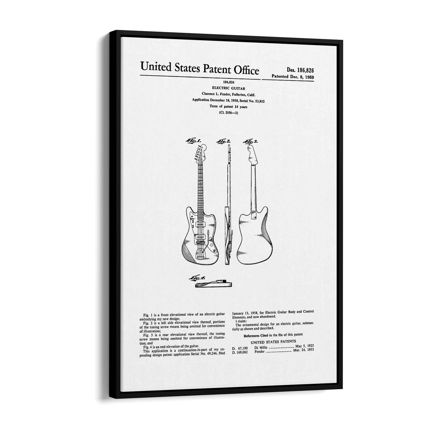 Vintage Guitar Patent Music Wall Art #4 - The Affordable Art Company