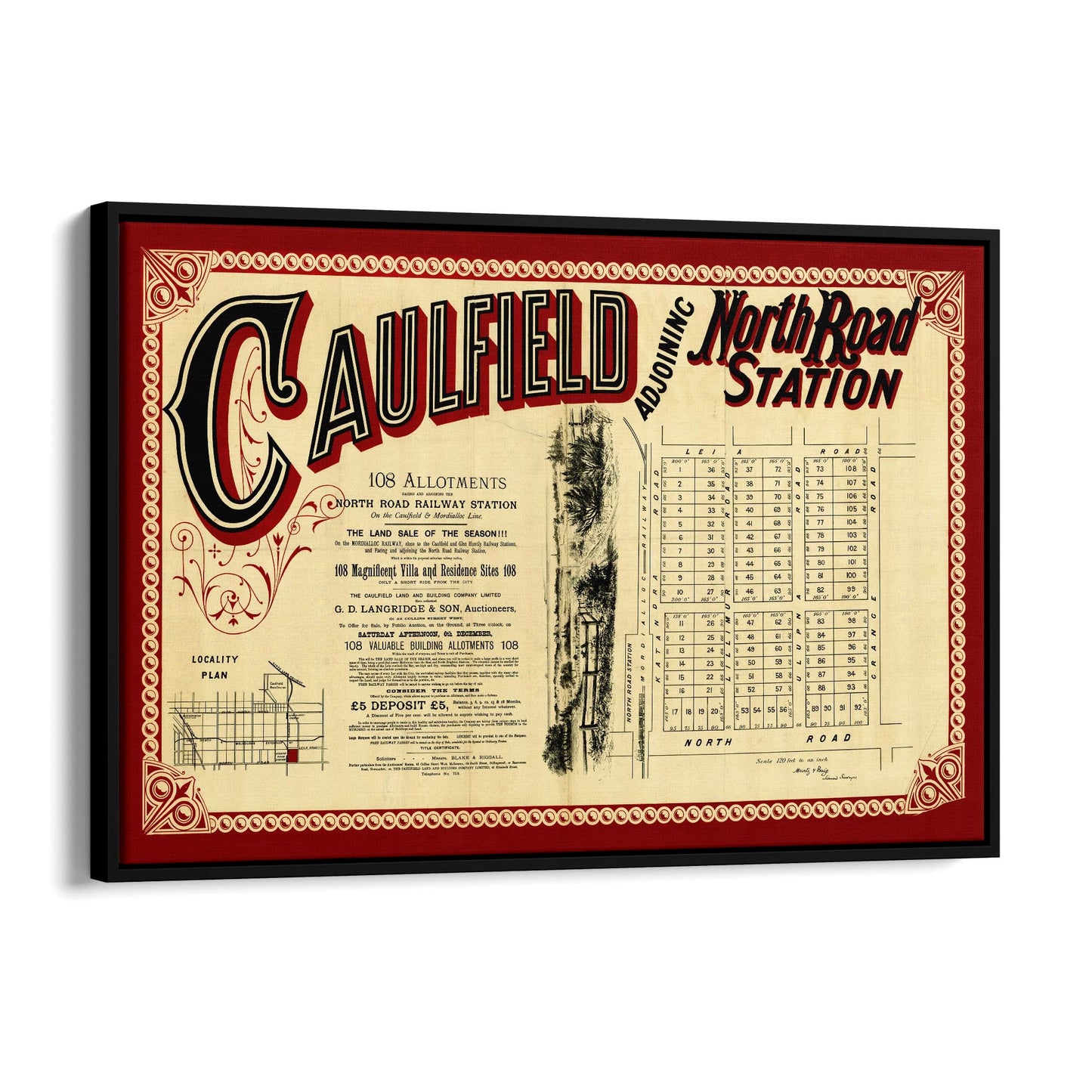Caulfield Melbourne Vintage Real Estate Advert Art #2 - The Affordable Art Company