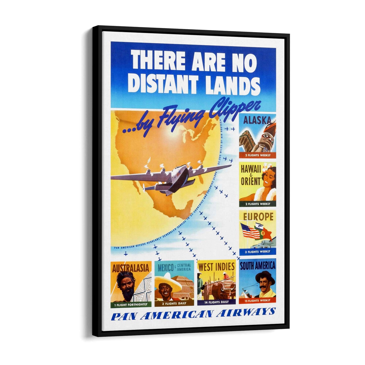 Pan American Airways "Distant Lands" Vintage Travel Advert Wall Art - The Affordable Art Company