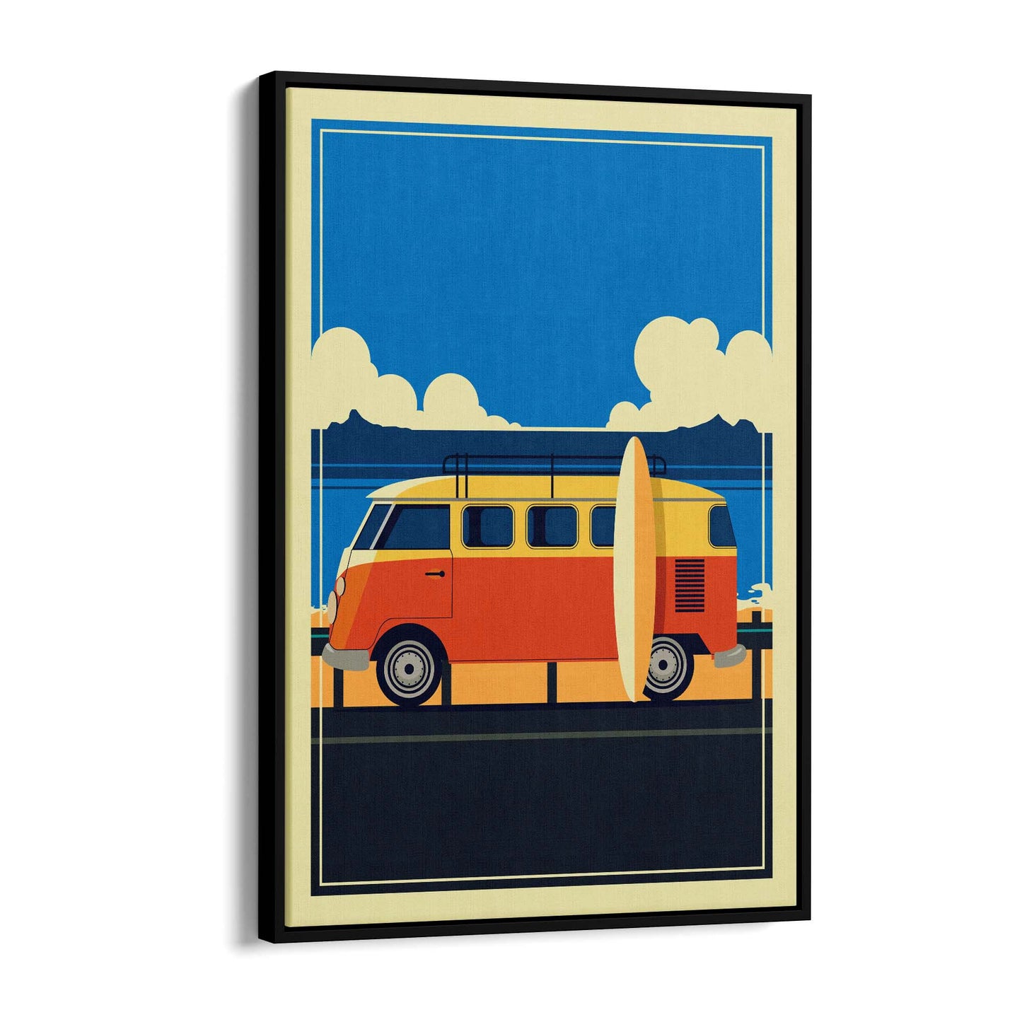 Retro Summer Surf Coastal Vintage Beach Wall Art #2 - The Affordable Art Company