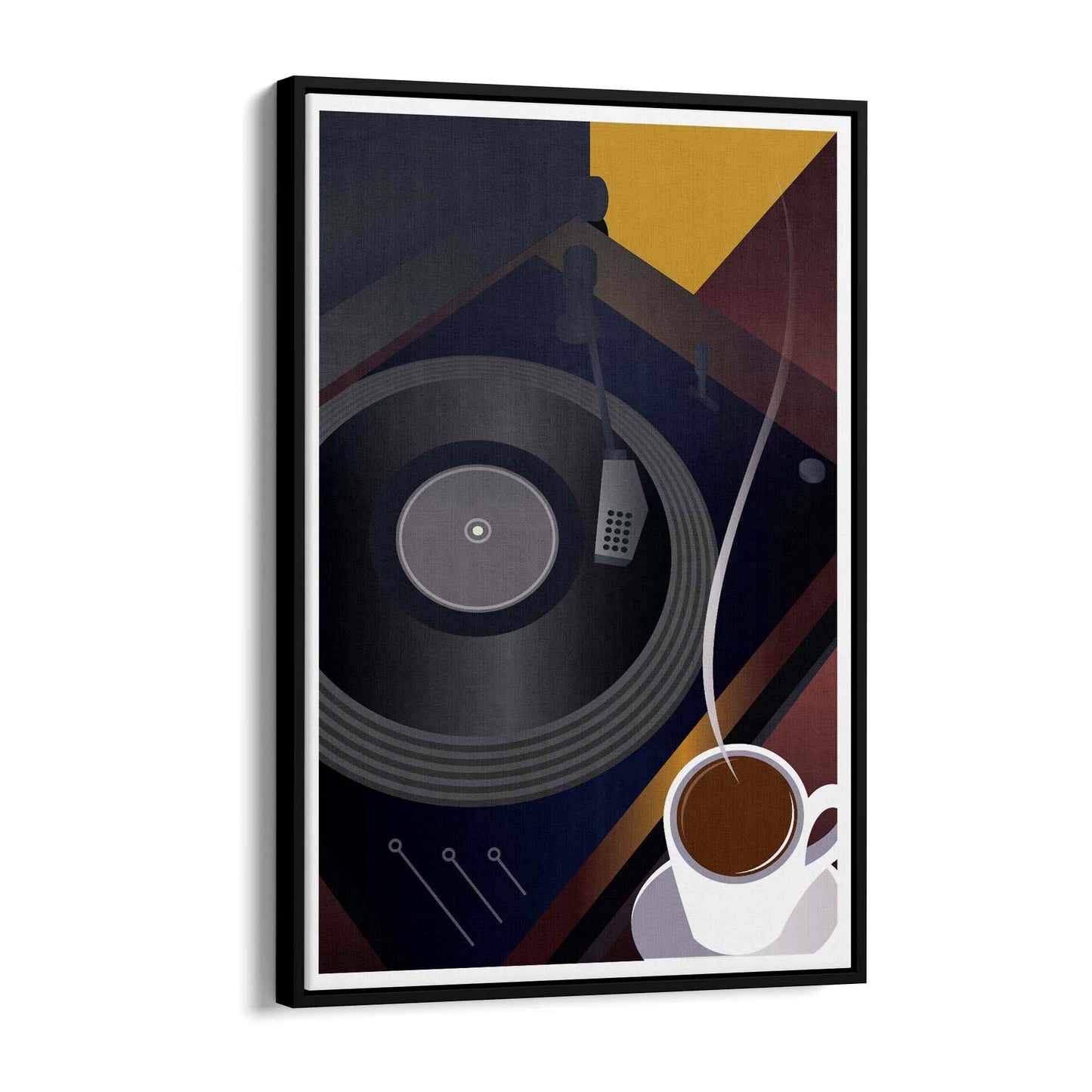 Art Deco Record Player Vintage Retro Wall Art - The Affordable Art Company