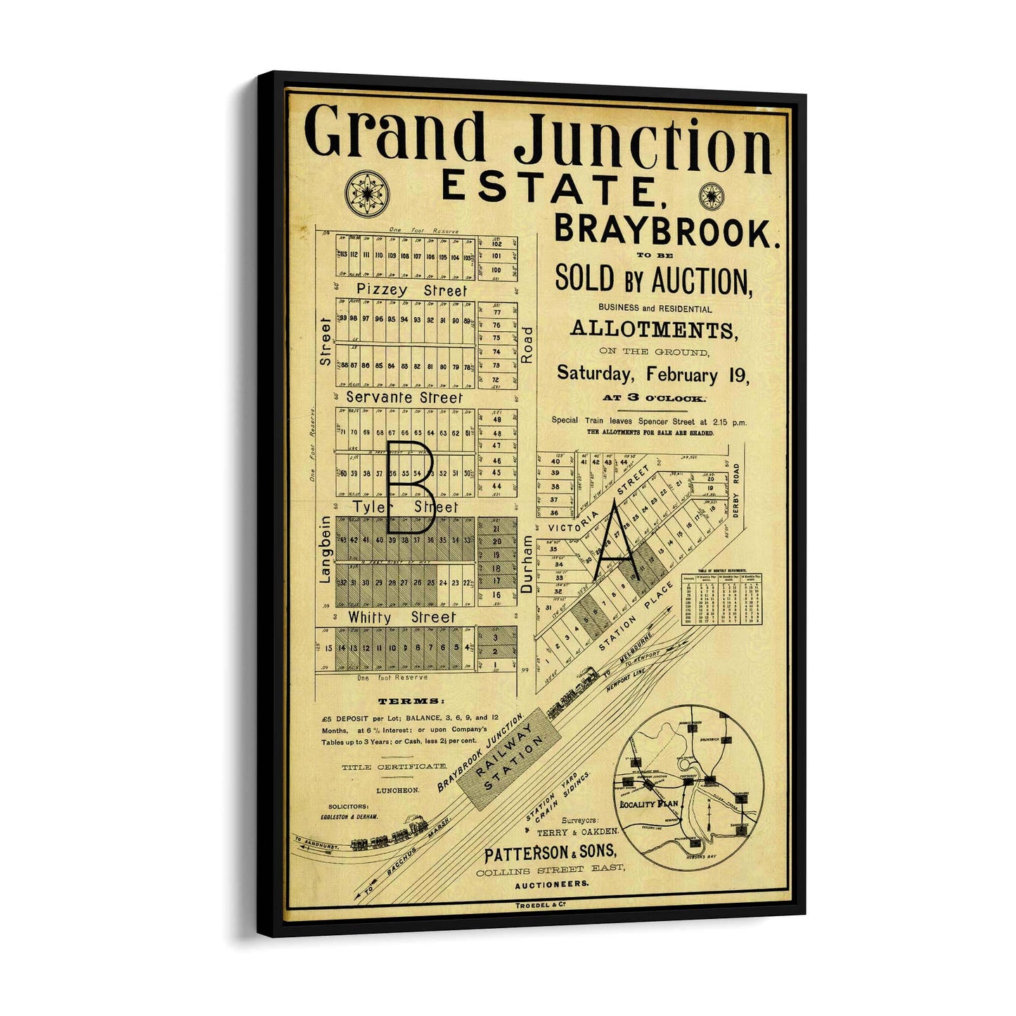 Braybrook Melbourne Vintage Real Estate Advert Art - The Affordable Art Company