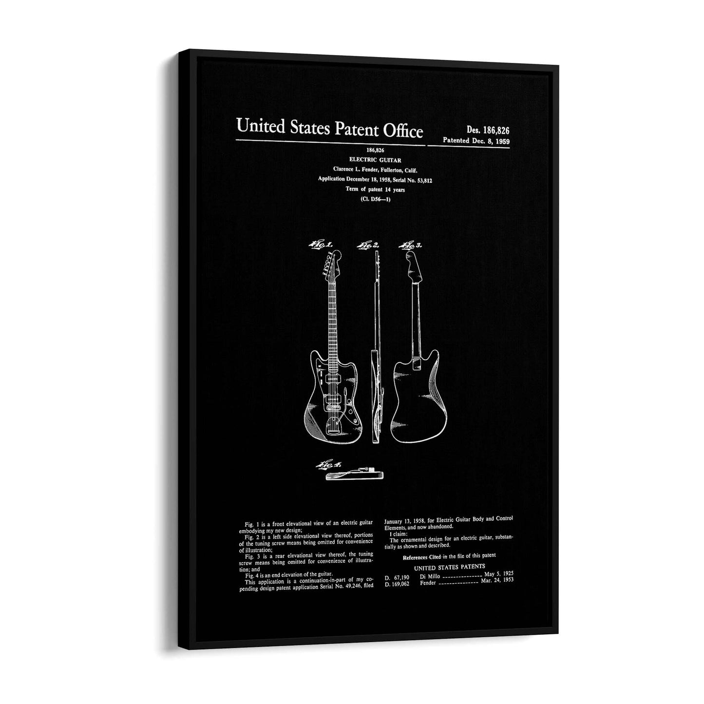 Vintage Guitar Patent Music Wall Art #3 - The Affordable Art Company