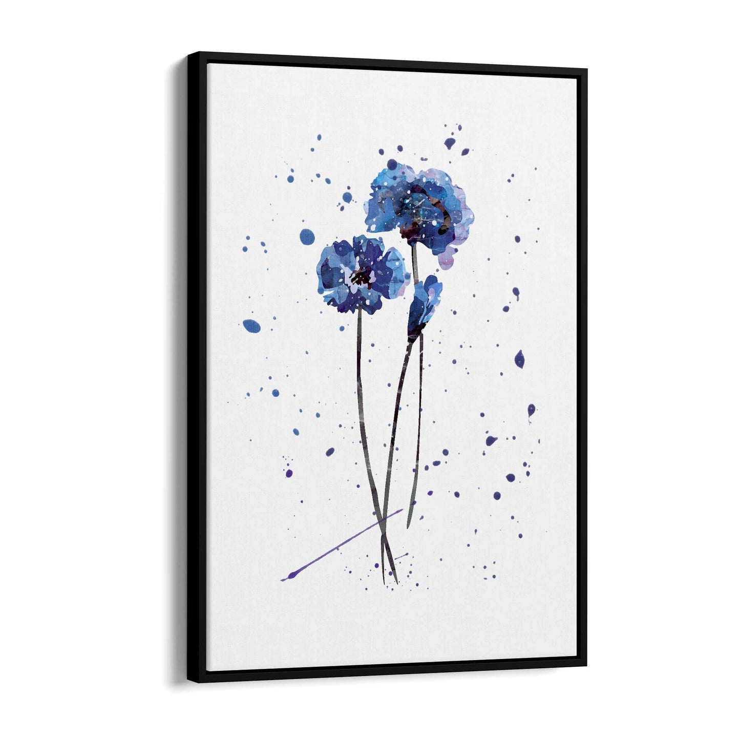Scandi Blue Flower Design Minimal Kitchen Wall Art #1 - The Affordable Art Company