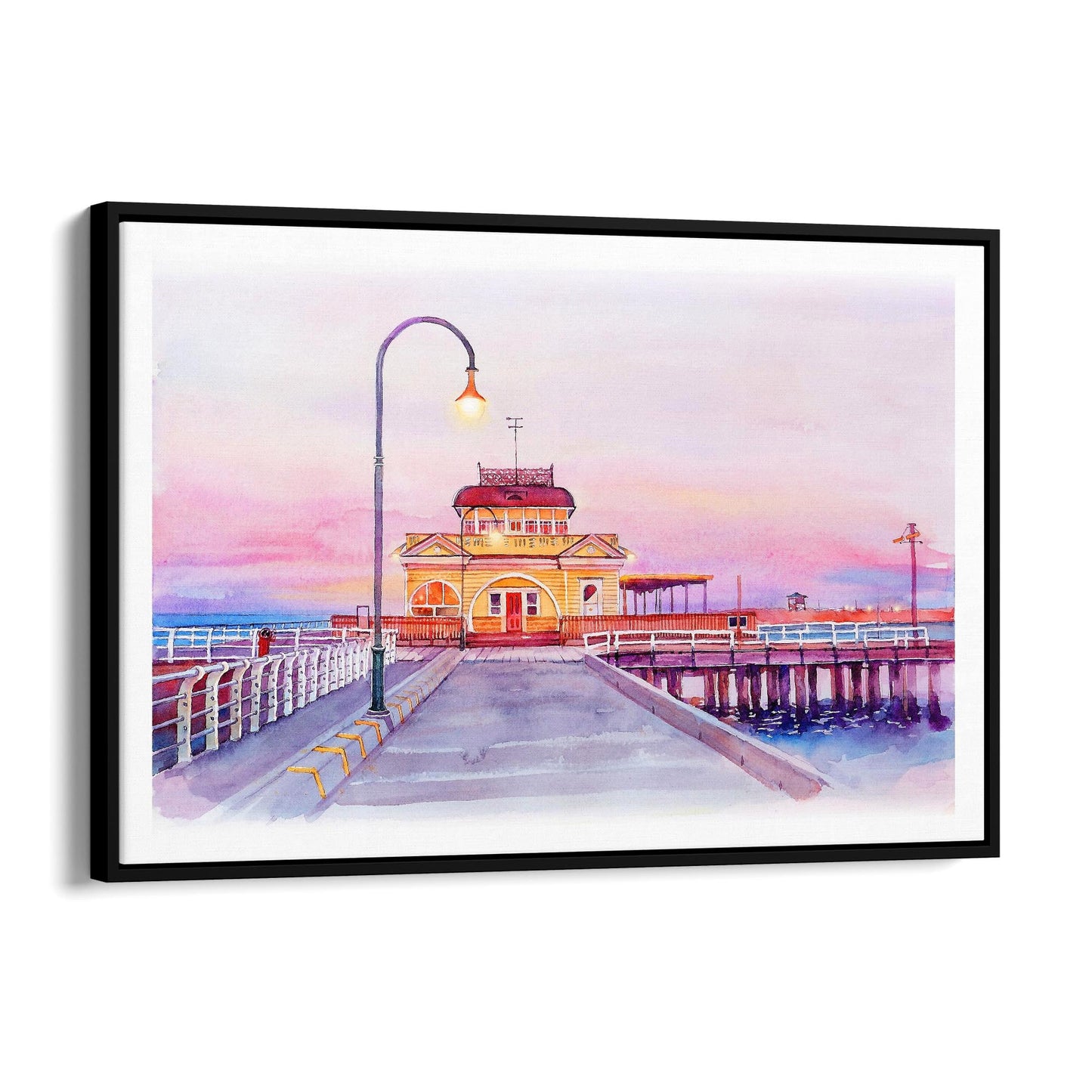 St Kilda Pier Watercolour Painting Melbourne Art - The Affordable Art Company