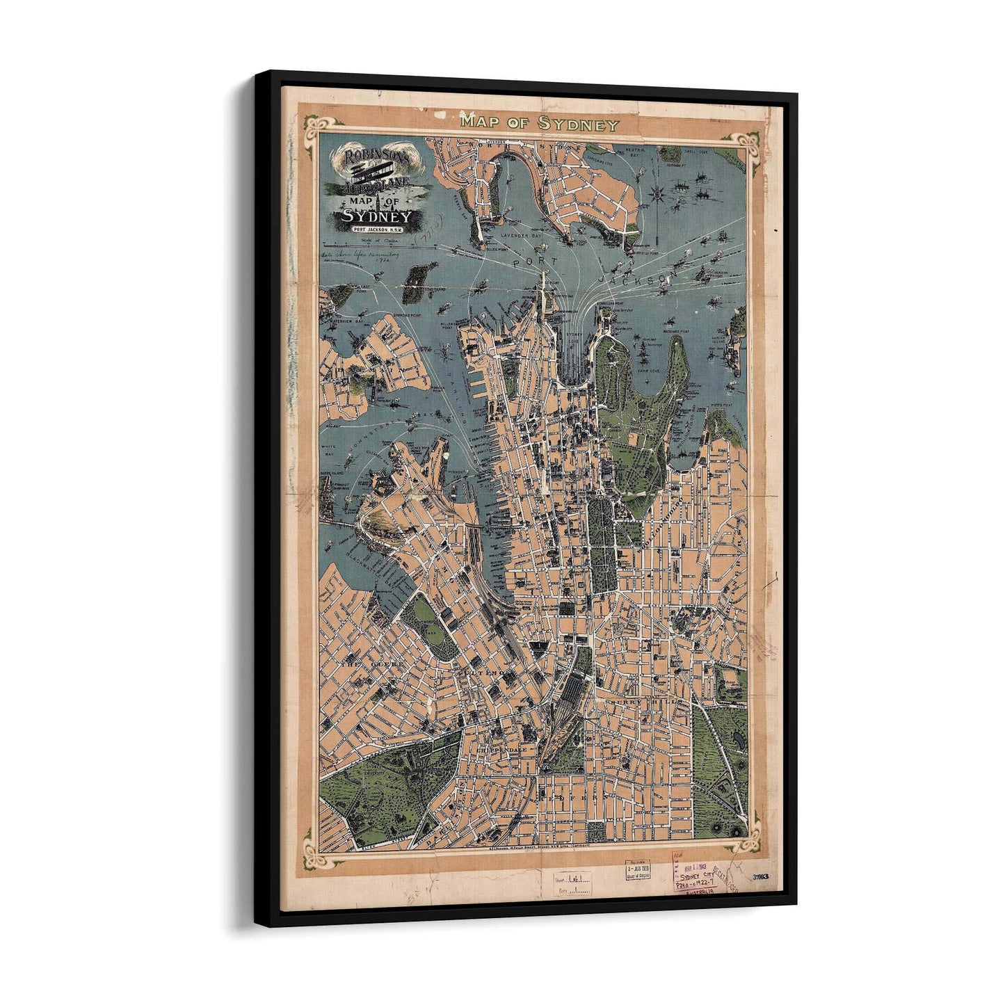 Sydney Vintage Map Australian Old Wall Art #1 - The Affordable Art Company