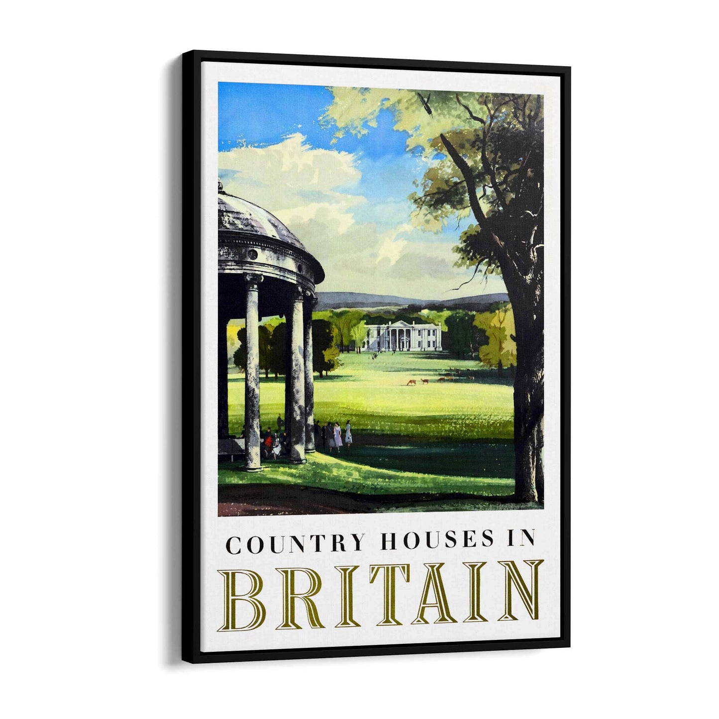 Country Houses In Britain Vintage Travel Advert Wall Art - The Affordable Art Company