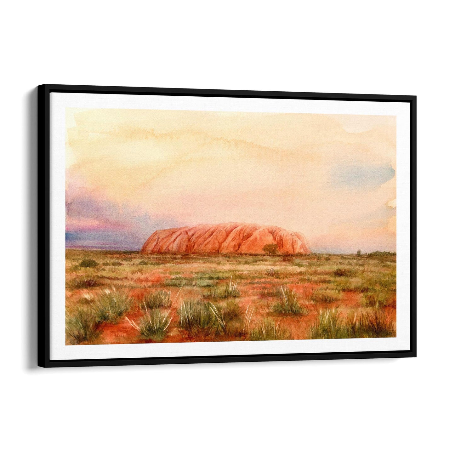 Uluru Watercolour Painting Australian Wall Art - The Affordable Art Company