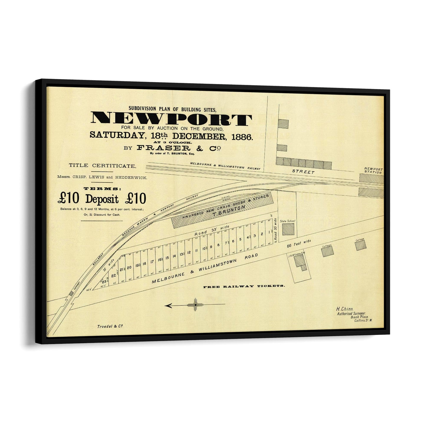 Newport, Melbourne Vintage Real Estate Advert Art - The Affordable Art Company