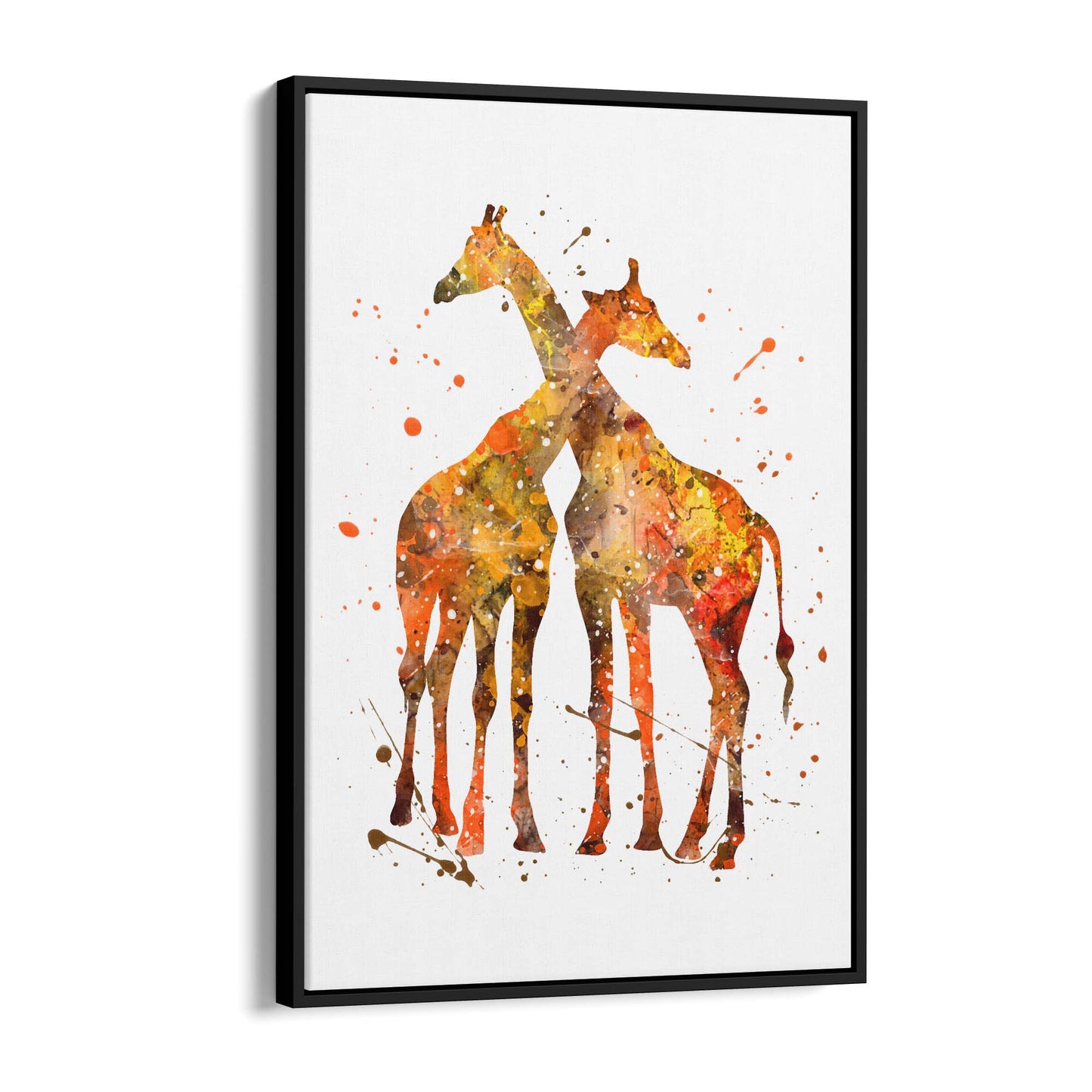 Giraffe Couple Romantic Wildlife Nursery Wall Art - The Affordable Art Company