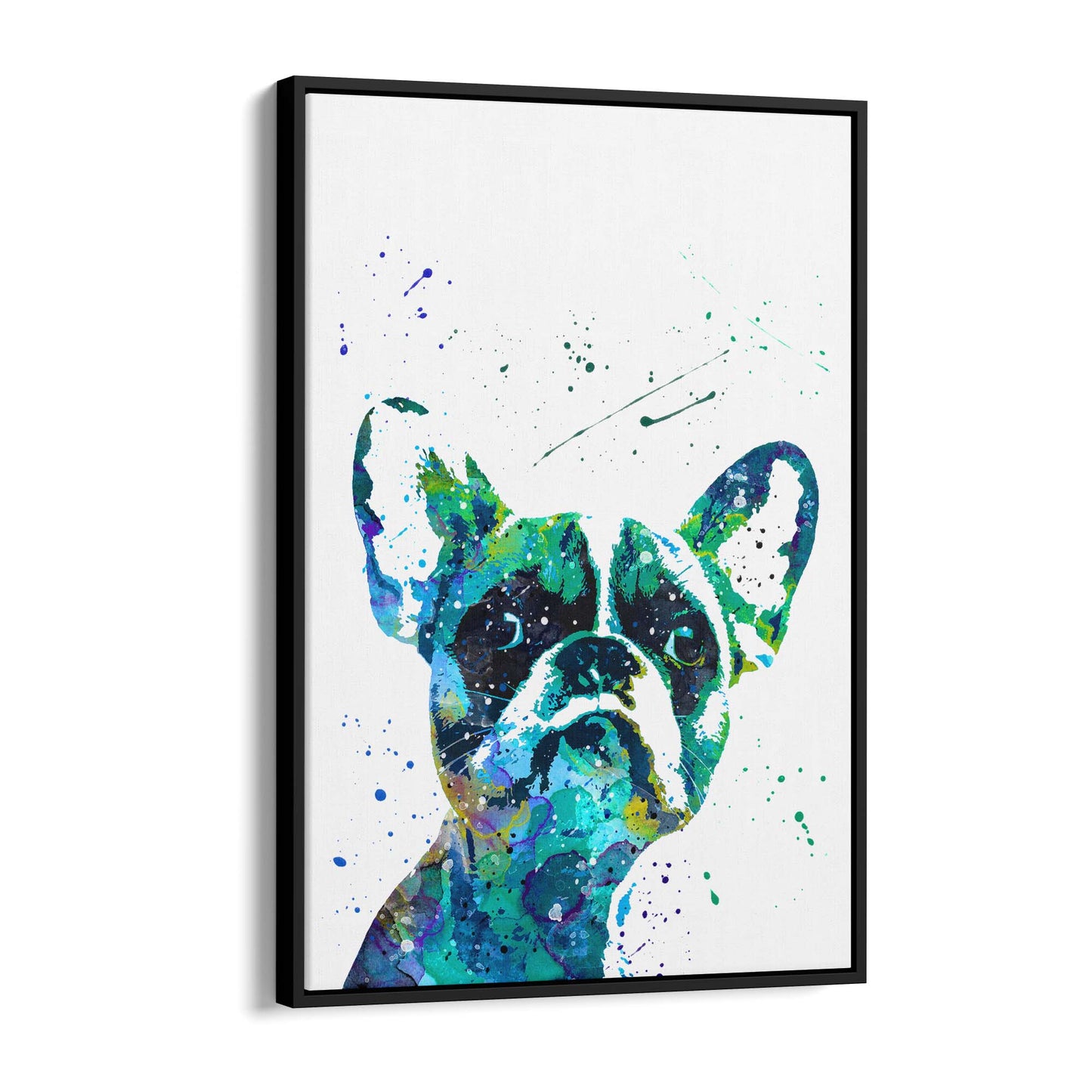Watercolour French Bulldog Cute Dog Wall Art - The Affordable Art Company