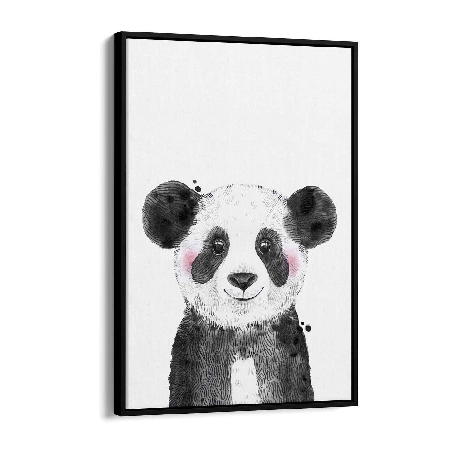 Cute Blushing Baby Panda Nursery Animal Wall Art - The Affordable Art Company