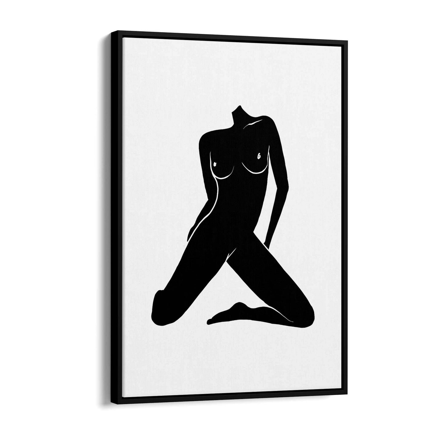 Nude Ink Abstract Painting Minimal Black Wall Art - The Affordable Art Company