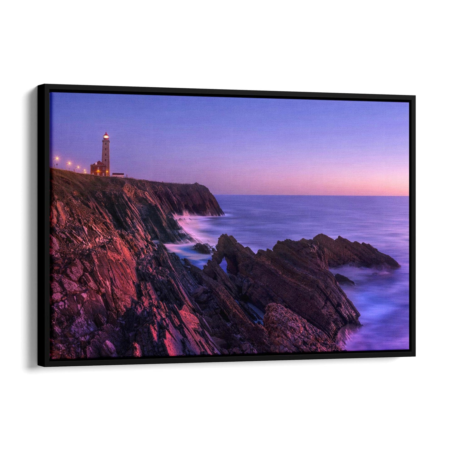 Lighthouse Sunset Photograph Coastal Wall Art - The Affordable Art Company