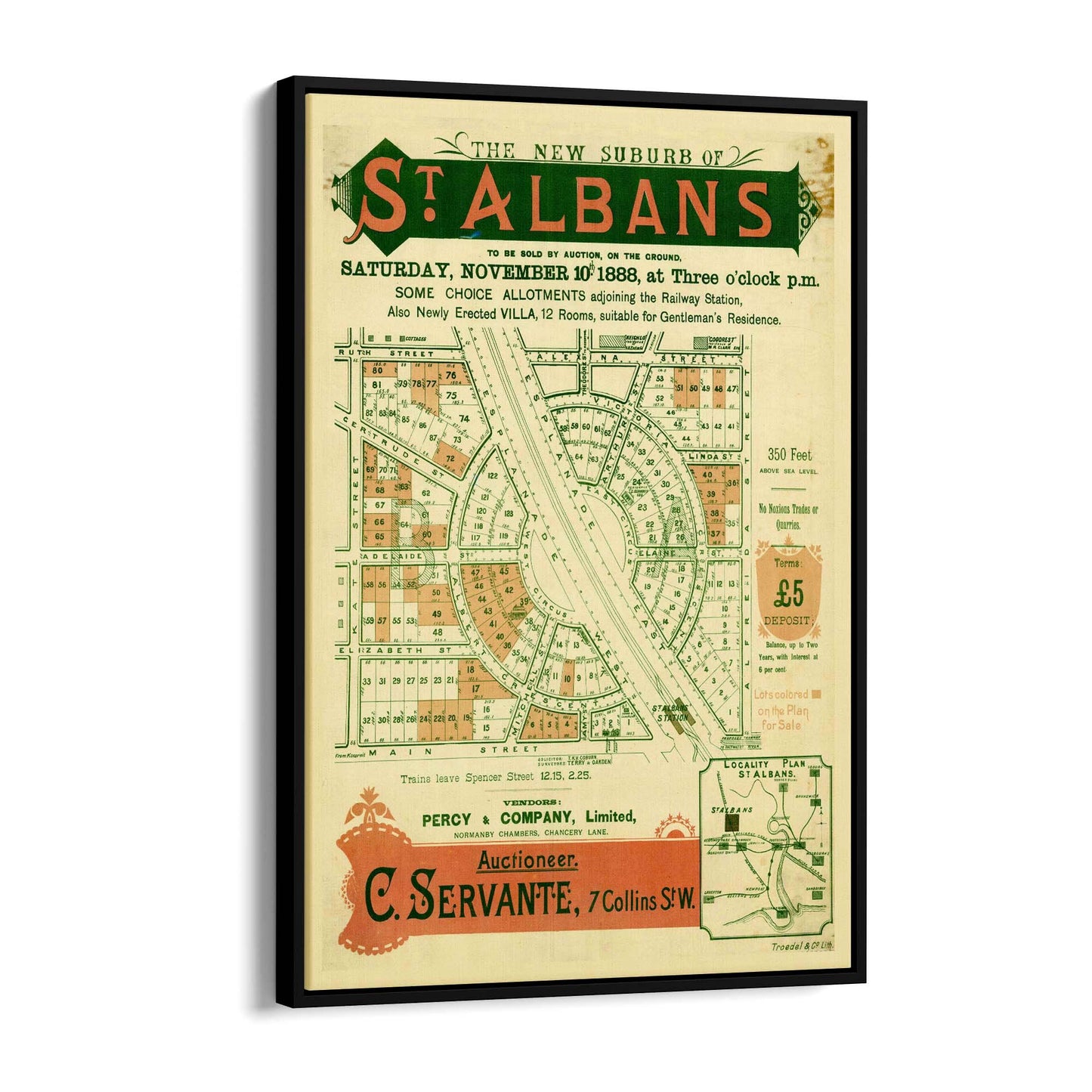 St Albans Melbourne Vintage Real Estate Advert Art #1 - The Affordable Art Company