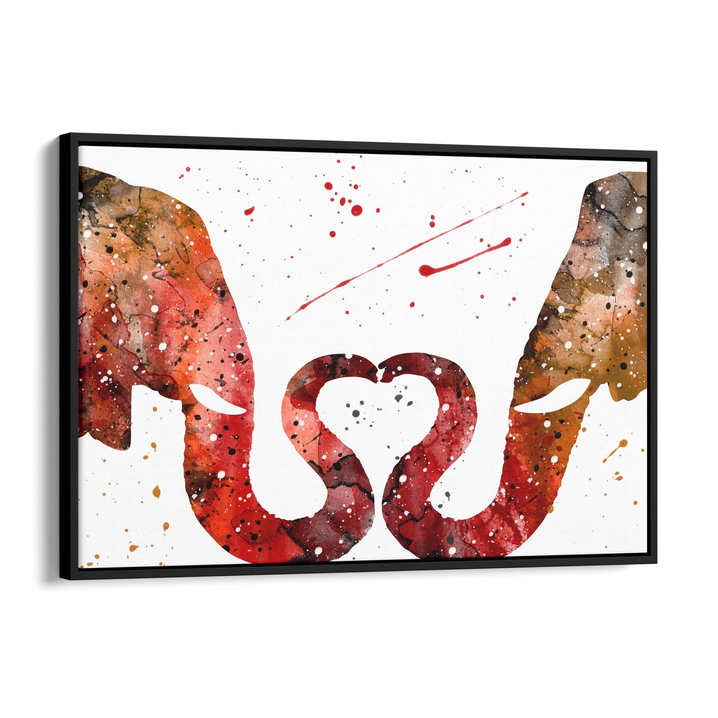 Couple Elephant Romantic Animal Wall Art #1 - The Affordable Art Company