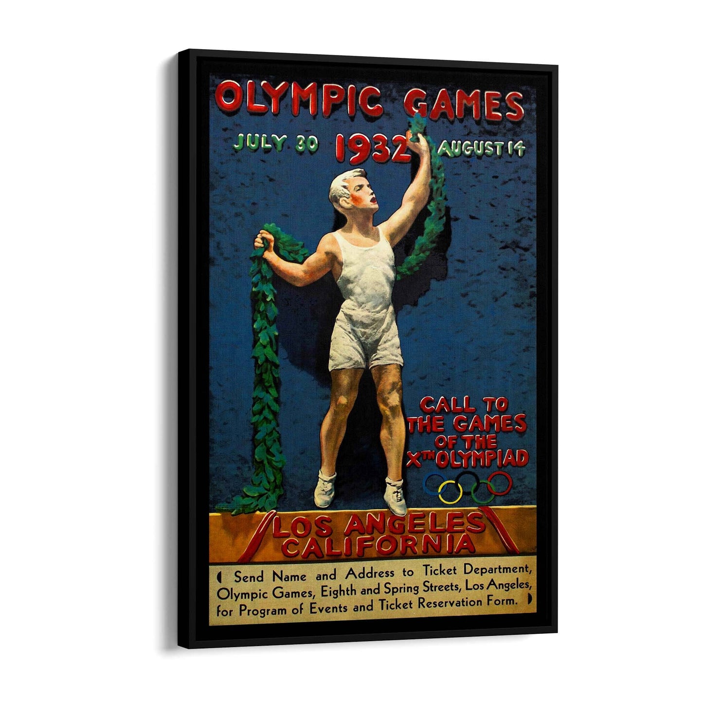 1936 Los Angeles Olympics Vintage Sports Advert Wall Art - The Affordable Art Company