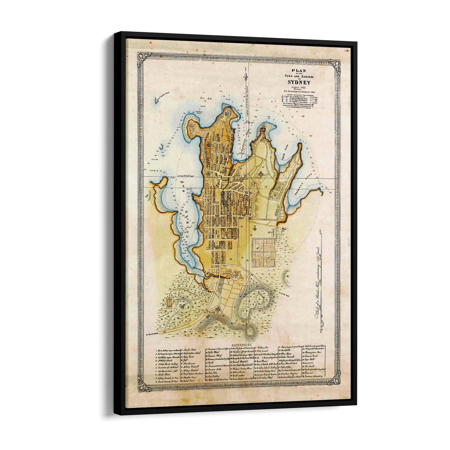 Sydney Vintage Map Australian Old Wall Art #4 - The Affordable Art Company