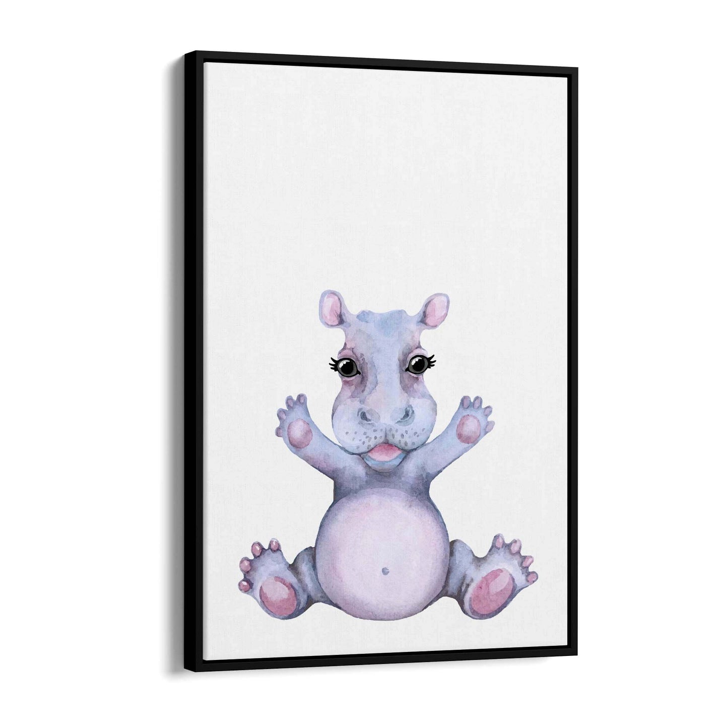 Cute Baby Hippo Nursery Animal Gift Wall Art #1 - The Affordable Art Company