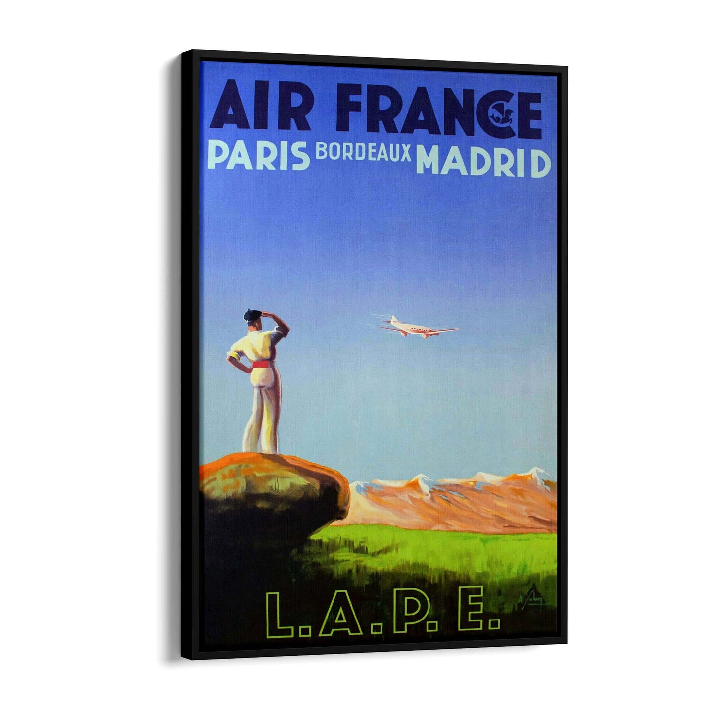 Paris, Bordeaux & Madrid by Air France Vintage Travel Advert Wall Art - The Affordable Art Company