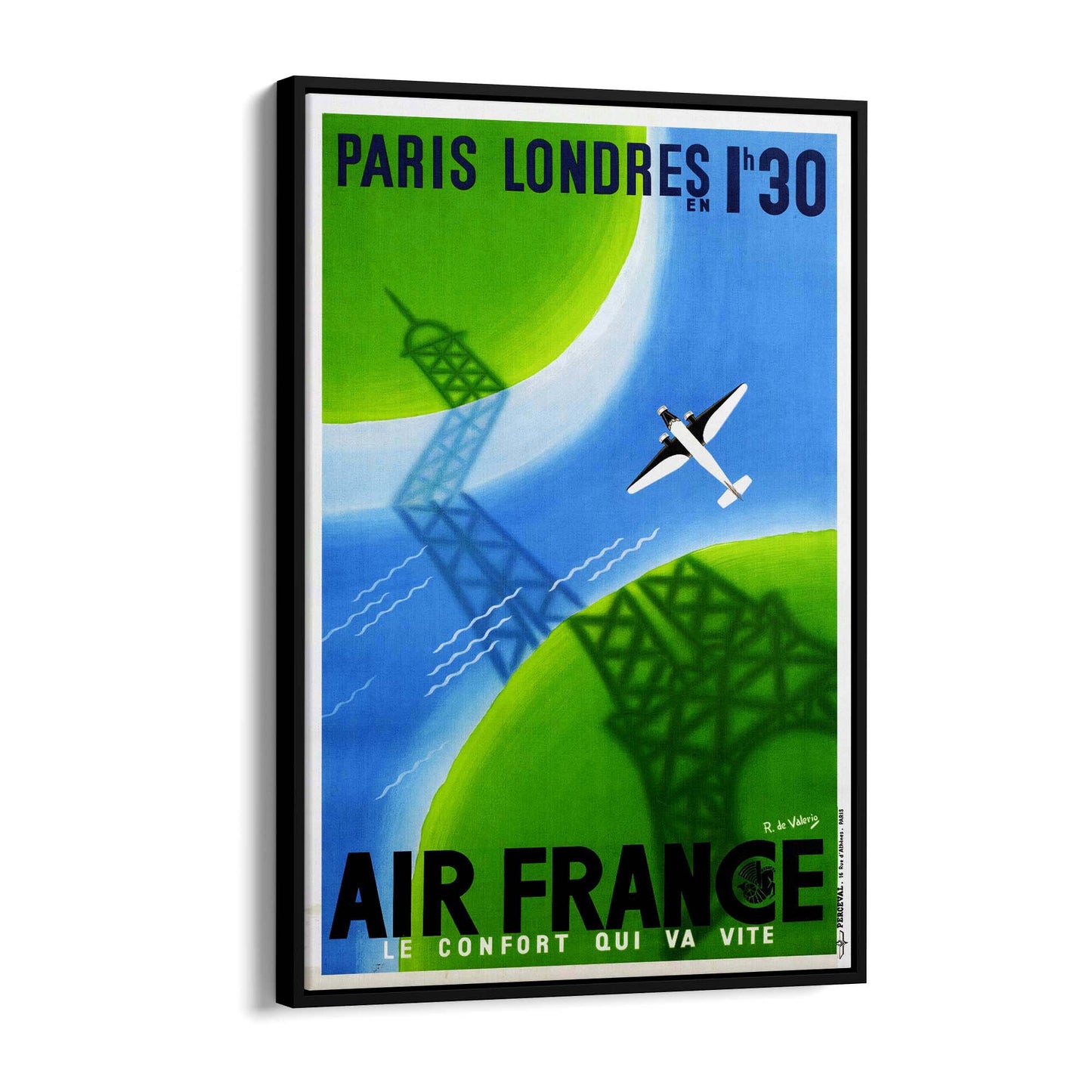 Air France - Paris to London Vintage Advert Wall Art - The Affordable Art Company