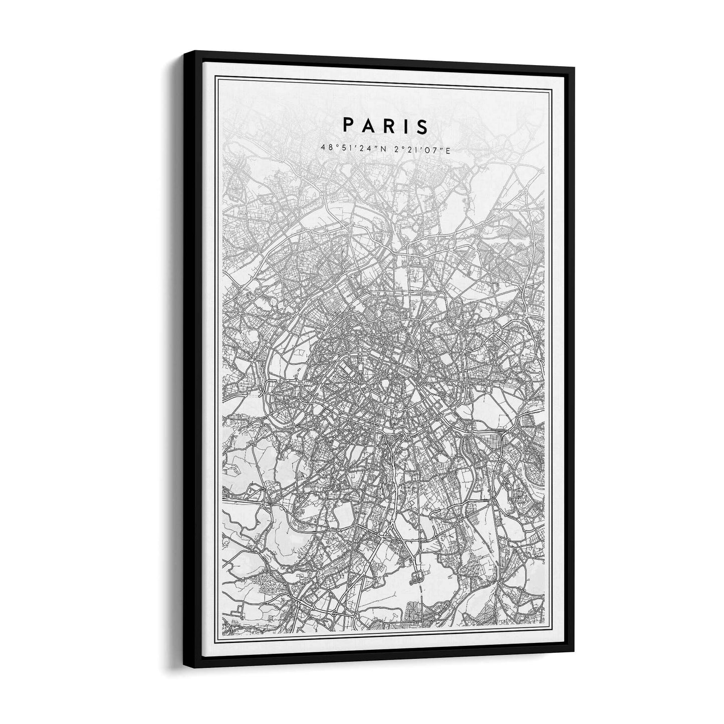 Paris France Minimal Map Travel Wall Art - The Affordable Art Company