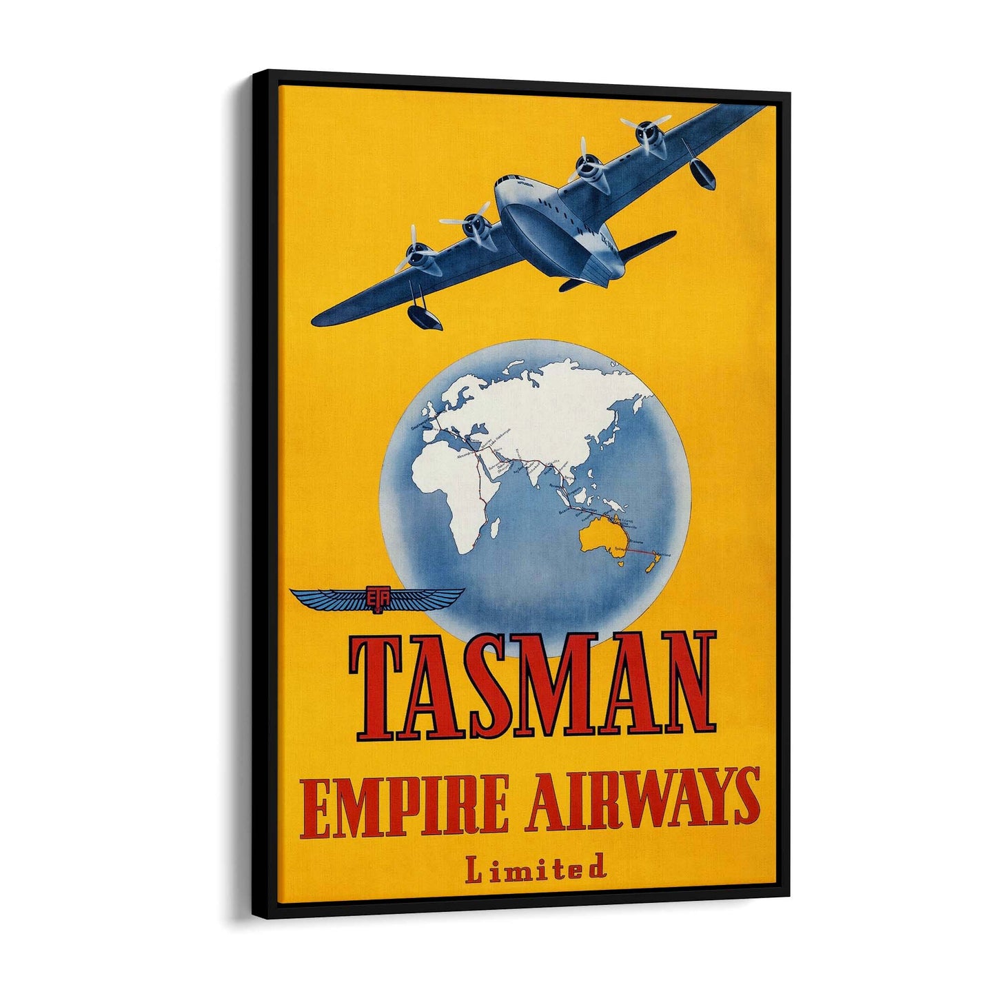 Tasman Empire Airways Vintage Travel Advert Wall Art - The Affordable Art Company