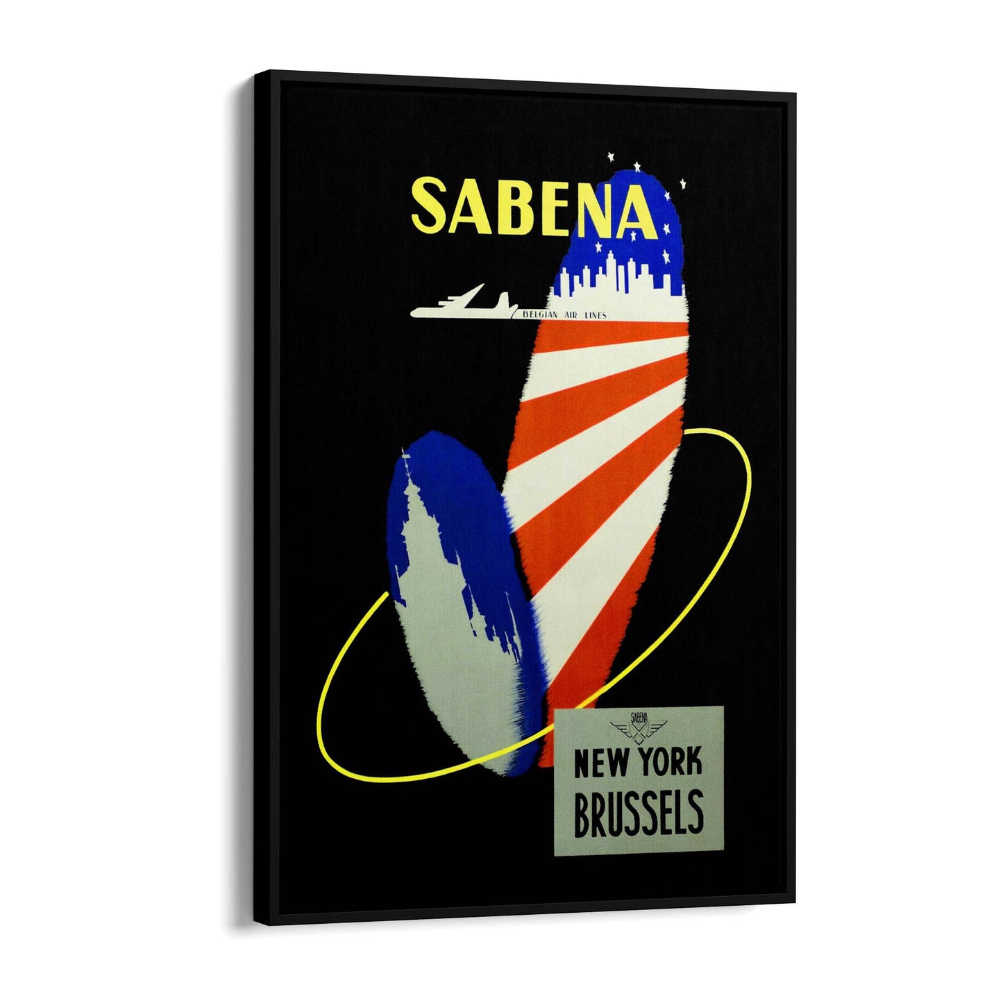 New York by Sabena Airlines Vintage Travel Advert Wall Art - The Affordable Art Company
