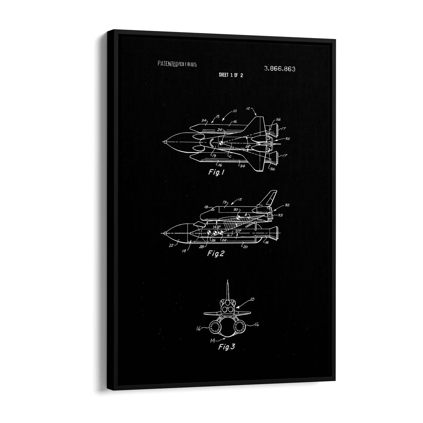 Vintage Space Shuttle Patent Wall Art #1 - The Affordable Art Company