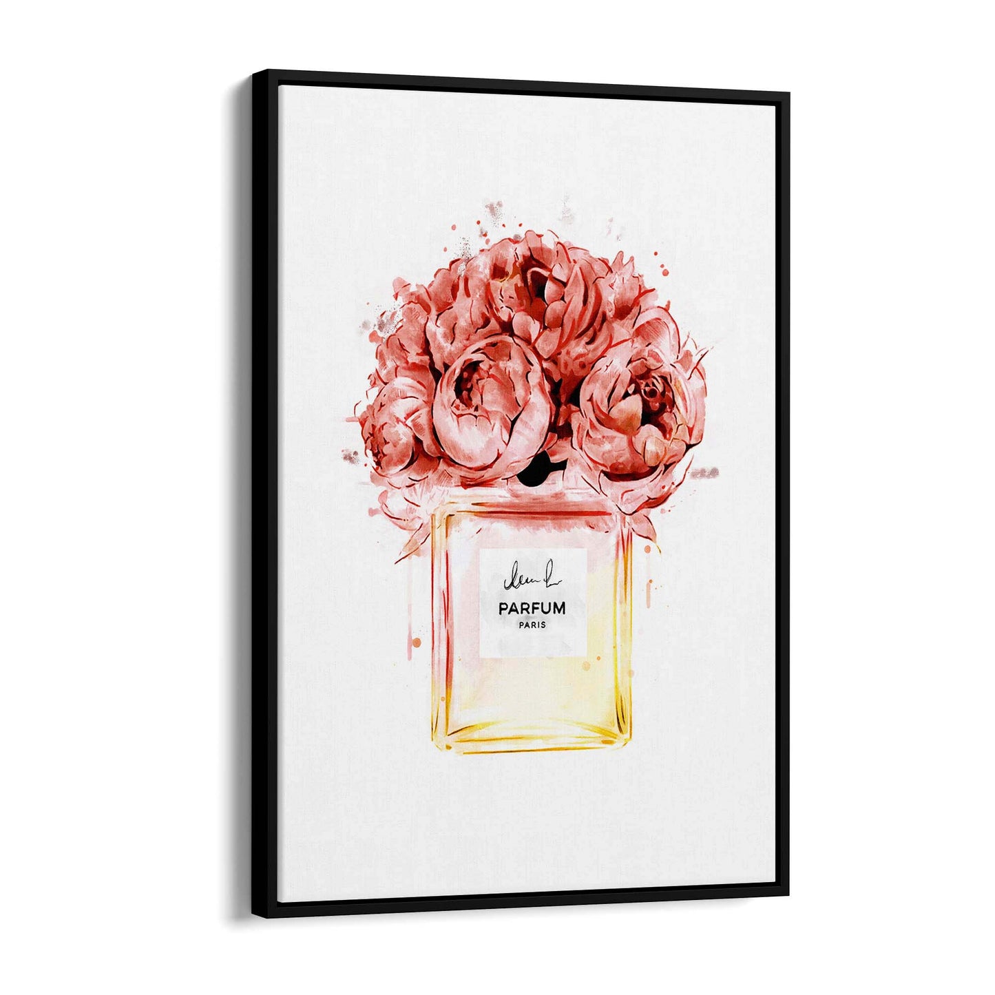 Peach Floral Perfume Bottle Fashion Wall Art #2 - The Affordable Art Company