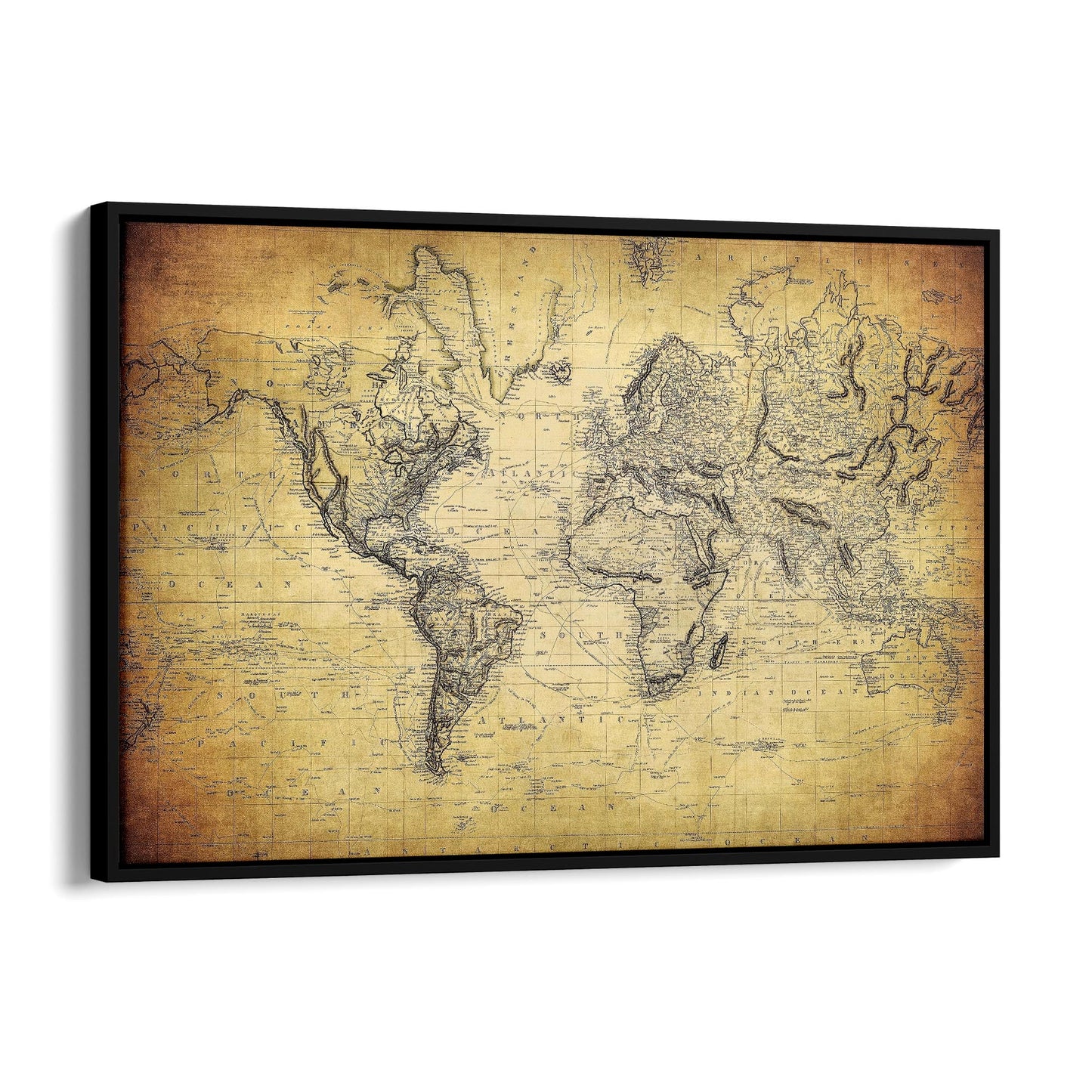 Vintage World Map Old Wall Art #2 - The Affordable Art Company